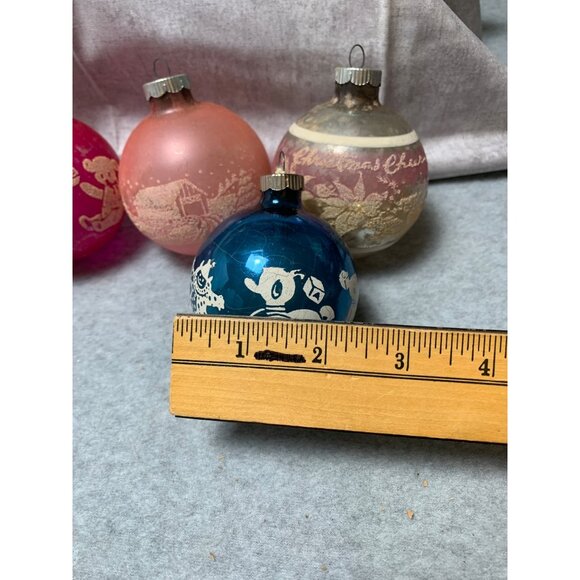 Vintage Christmas Ornament Set Assorted Designs Colors Retro Glass Baubles Holid - Picture 7 of 14